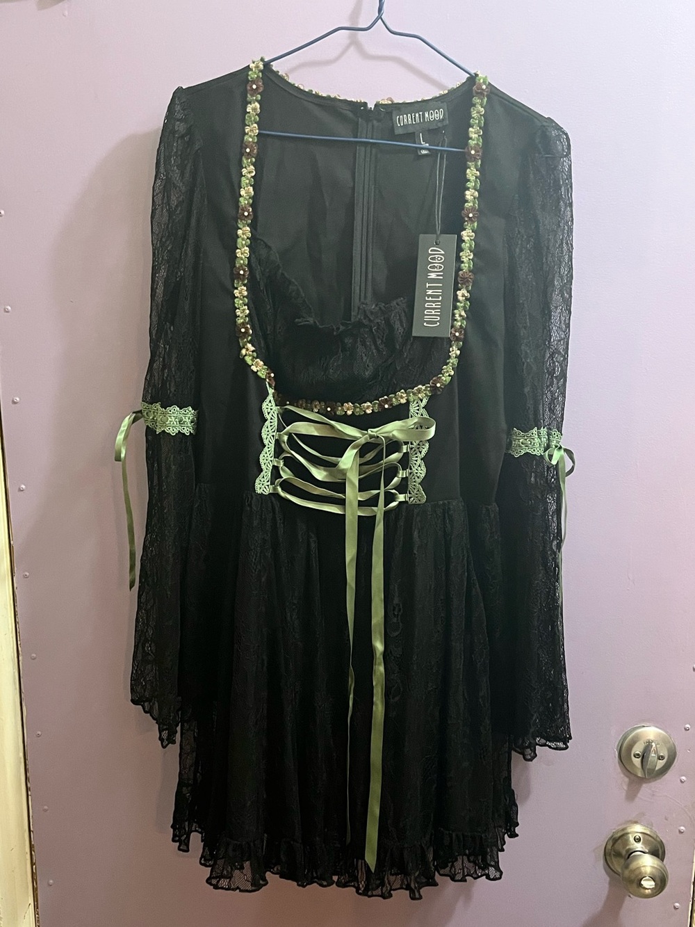DollsKill Current Mood MYTHS N' LEGENDS MINI DRESS - BLACK LACE, size L (BNWT) - Picture 4 of 10